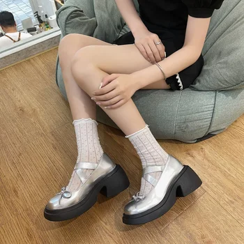 2023 Aukštos Kokybės Batus Moterų Uždarų Kojų Mary Janes Moterų Aukštakulniai Platformos Naujas Stilius Elegantiškas, Aukšti Kulniukai, Suapvalinti Tne Zapatos