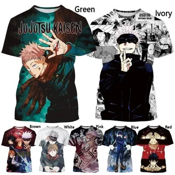 2023 Džiudžiutsu Kaisen 3d Atspausdintas T-Shirt Vasaros Mados Anime Marškinėliai Topai Vyrų, Moterų Atsitiktinis Trumpas Rankovės