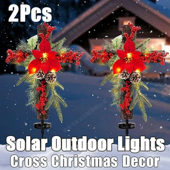 2vnt Kalėdų Kryžiaus Krūva Saulės Šviesa, Žemės Dangos Vandeniui Vejos Kieme Energijos Kraštovaizdžio Dieną Atmosferą Apdailos Lempos