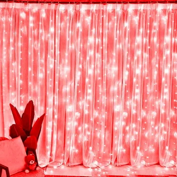 3/4/6M LED Varveklis String Šviesos Vestuves Užuolaidų Sodo Puošmena Kambario Dekoro Pasakų Žibintai Girliandą Kalėdų Papuošalai