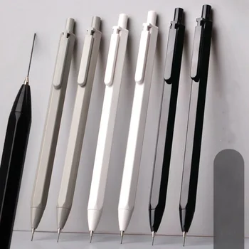 6PCS Juoda Balta Balta Mechaninis Pieštukas 0,5 mm 0,7 mm Išskirtinis Dizainas Raštinės reikmenys Madinga ir Funkcionali Rašymo Reikmenys Caneta