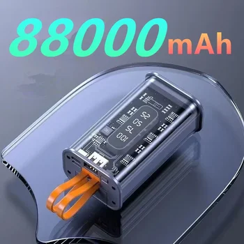 88000mAh Mini Galios Banko Nešiojamas Įkroviklis, Greito Įkrovimo Išorės Baterija su LED Naktį Lempos 
