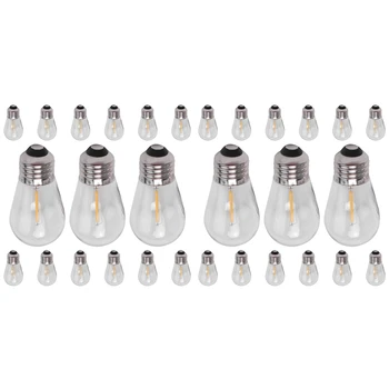A50I 30 Pak 3V LED S14 Pakaitinės Lemputės Grūdintas Lauko Saulės String Lemputes, Šiltai Balta