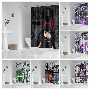 Anime Vonios Kambarys Dušo Užuolaidos Su Kabliukais, Dekoratyvinis Vonios Užuolaidos Ir Priedai Anime Užuolaidų Dekoras