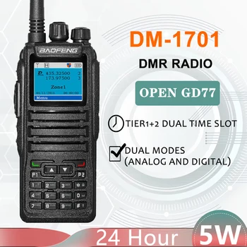 Baofeng DM-1701 DMR Walkie Talkie 5W Atidaryti GD77 Dual Režimai Analoginis Skaitmeninis Pakopa 1+2 Dual Laiko Tarpsnių DR-1801 Versijos Radijo stotys