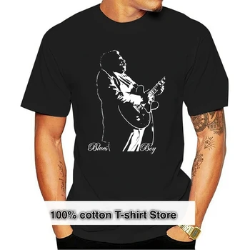 BB King T-Shirt - Bliuzo Berniukas Foto Portretas Klasikinis Bliuzo T-Shirt Džiazo Gitara Medvilnės Homme Plus Size Tee Marškinėliai