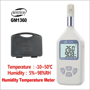BENETECH GM1360 Profesinės 5%-99%RH -10-50C oro Drėgnumas Kišeninis Skaitmeninis Hygrothermograph Drėgmėmačiu Su Temperatūros Matuoklis Įrankiai