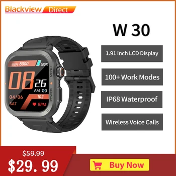 Blackview W30 Smartwatch IP68 Vandeniui 260mAh Baterija Smartwatch Fitness Tracker, Skirtų 