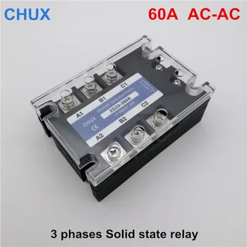 CHUX Solid State Relay 60A 90-480VAC ZG33-360A 70-280V AC AC Trijų Etapų SSR 60A Relė