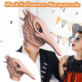 Cosplay Baisu, Siaubinga Žmogus-Kaukė Halloween Mask Ilga Nosis Paukščių Beek Steampunk Dujų Latekso Kauke Helovyno Cosplay Prop Vaikas