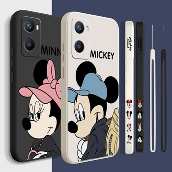 Disney Mickey Mouse Mielas KOLEGA Už F21 A54S A53S A52 A33 A31 A16S A11S A9 A5 A1K A12 AX7 A5 Skysčio Kairėje Virvę, Telefono dėklas