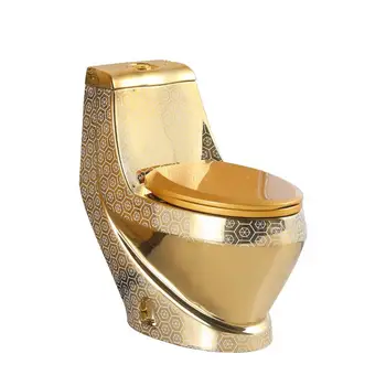 Europos stiliaus naujas auksinis tualetas, vonios kambarys, kūrybinį ir asmeninį šviesos prabangus vonios kambarys, viešbutis spalvos auksinis tualetas