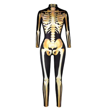 Helovinas Baisūs Kostiumai Skeletas Bodysuit Kaukolė Suknelės 3D Spausdinimo Ghost Zombie Disfraz Karnavalas Šalies Etapo Rezultatus Drabužiai