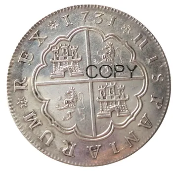 Ispanija 8 Resl 1731 Sidabro Padengtą Kopijuoti Monetas