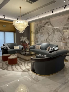Italijos odos sofos derinys šiuolaikinės šviesos prabanga, stilius, prabanga vila kambarį prabangūs aukštos klasės baldai