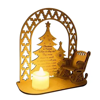 Kalėdų Atminimo Žvakės Papuošalas Minėjimas Ornamentu, Su Žvakių Ir Supamoji Kėdė, Žvakidė Linksmų Kalėdų Ornamentu