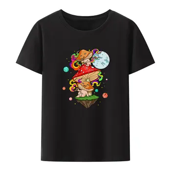 Klasikinis Magic Mushroom Modalinis Spausdinti Tees Juokinga Vyrai Moterys Trumpomis Rankovėmis Animacinių Filmų Grafika T Shirts Naujovė Humoro Stilius Cool Camisetas