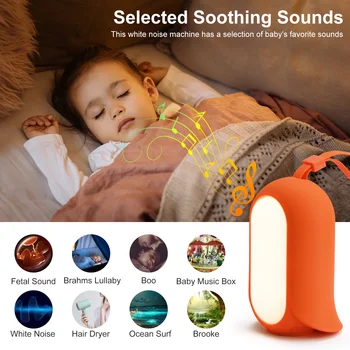 Kūdikių Miego Pagalba Naktį Šviesos Nešiojami Muzikos Mašina Su Raminantis Raminantis Garsas Darželio Miego USB Įkrovimo Laikmatis Šviesos