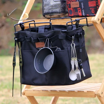Lauko kempingas saugojimo krepšys kempingas rack storage stalo, lentynos, laikymo krepšys, rankinė šiukšlių maišo stovas