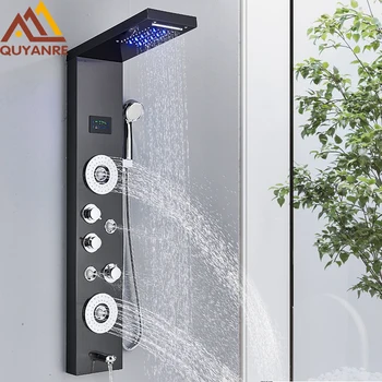 LED Dušo sienelė Bokštas Sistema, Lietaus Dušas, Krioklys Skiltyje Hidroenergiją LCD Ekranas Su Kūno Masažas, Spa Vonios, Dušo Maišytuvas