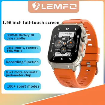 LEMFO Naujas Smartwatch Ultra Serijos 8 Smart Žiūrėti 2023 600mAh Didelė Baterija BT 5.0 skirti 1,96 Colių Didelis Ekranas Smartwatches Vyrams, Moterims