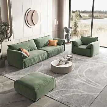modernūs minimalistiniai zomšiniai audinys sofa-trys-asmuo, italijos minimalistinio sofa Šiaurės stiliaus aikštėje sofa-lova, sofa inflavel baldų salonas