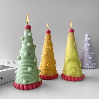 Naujas 3D Kalėdų Eglučių Žvakės Silikono Formos 