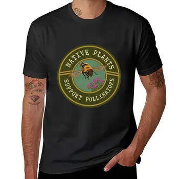 Naujų Vietinių augalų paramos apdulkintojų T-Shirt vyras rūbų, grafinis marškinėliai tees mens t marškinėliai atsitiktinis stilingas