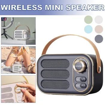 Nešiojamų Retro Vintage Mini Belaidės Stereo Garsiakalbis su Rankena USB/TF/AUX Violetinė/Balta/Rožinė/Mėlyna/Žalia Spalva Pasirinktinai Nauja