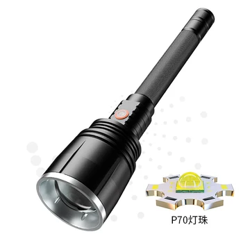P70 Sukasi Zoom USB Įvesties ir Išvesties Galia Ekranas High Power LED Aliuminio Lydinio Galia Fakelas