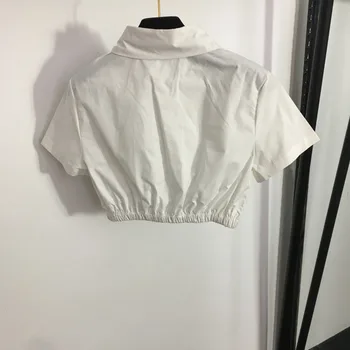 Premium Baltas Trumpas Pasirašyti Marškinėliai Moterų 2023 Vasaros Naujo Dizaino Prasme Marškinėliai