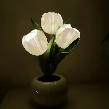 Romantiška LED Tulpių Naktį Šviesos Atmosferą, Auga Naktį, Mažas Šviesos Naktį