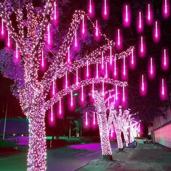 Saulės Meteoras Dušas LED Pasakų String Šviesos Girliandomis, Kalėdų Papuošalų, Namų Lauko Naujųjų Metų Dekoro Sodo Žibintai Navidad