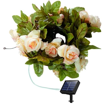 Saulės Rožės String Žibintai IP65 Vandeniui LED Dirbtinių Gėlių Sodas Šviesos Saulės Pasakos String lempa, 8 Rūšių Gėlių lempos