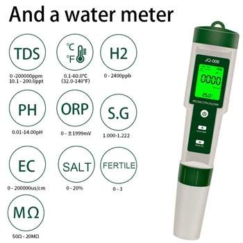 Skaitmeninis PH-Metras 10 1 Profesinės Vandens Kokybę, Stebėti Testeris PH/EC/TDS/Druskingumą/Termometras Multi-parametras, Bandymų Matuoklis