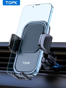 TOPK Automobilinis Telefono Laikiklis Automobiliui su Kabliu Įrašą Oro Angos Telefonas Mount 360° Sukimosi Universalus Mobiliojo Telefono Mount Smartfon