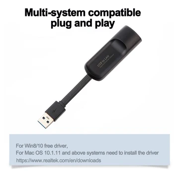 USB 3.0 RJ45 Lan Ethernet Adapter USB Tinklo Kortelė Xiaomi Mi Box 3 Windows10 PC USB HUB Gigabit Ethernet