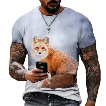Įdomu Vyrų Drabužiai Kietas Ir Kvėpuojantis Vasarą Atsitiktinis Ir Madingas 3D Modelio Gyvūnų Spausdina Naujovišką Vyrų T-shirts