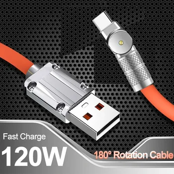 120W Greitas Įkroviklis USB Kabelis USB Tipo C Įkrovimo Kabelis Huawei 