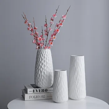 Baltos Keramikos Vaza Estetinį Namų Dekoracijas Europos Gėlių Vazos Kambarį Papuošalai Miegamojo Puošimas Stalo Reikmenys Amatai