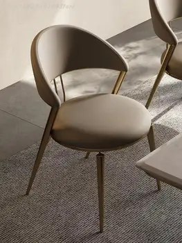 Italijos Minimalistinio Valgomojo Kėdė Šviesos Prabangūs Modernios Paprasta Nerūdijančio Plieno Kėdės Namų Išmatose Atgal Hotel Restaurant Oda