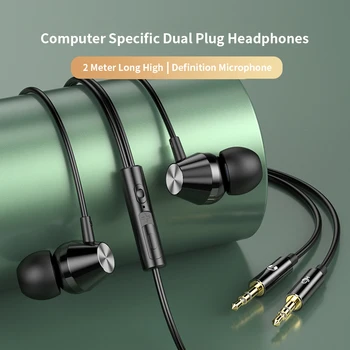 Laidinio Ausines Pusę-Ear Tipo 3.5 mm Dual Plug Žaidimų Ausinės HiFi Bass Stereo Lenktas HD Ausinių Nešiojamieji kompiuteriai, Mobilieji Telefonai