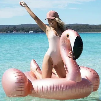 Rose Aukso Pripučiami Flamingo Plaukimo Float Tube Plaustas Suaugusiųjų Milžinišką Baseinas Plaukti Važiuoti-Dėl Plaukimo Žiedas Vasaros Vandens Pramogos Baseinas Žaislai