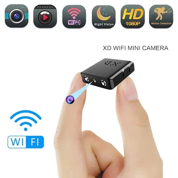 XD Mini Kamera, WIFI 1080P Belaidžio Mažas vaizdo kameras Nešiojamas Mini Cam Protingas Infraraudonųjų spindulių Naktinio Matymo Saugumo Kameros